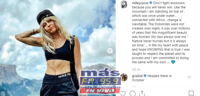 su relación con Liam Hemsworth no va más, la cantante y actriz Miley Cyrus publicó en su cuenta de Instagram un mensaje para hablar del cambio y asegurar que se siente en paz.
